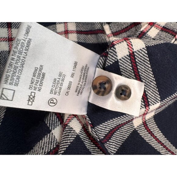 New Report Collection Men's Size S Navy & White Plaid Button-Up Flannel Shirt - Picture 12 of 12